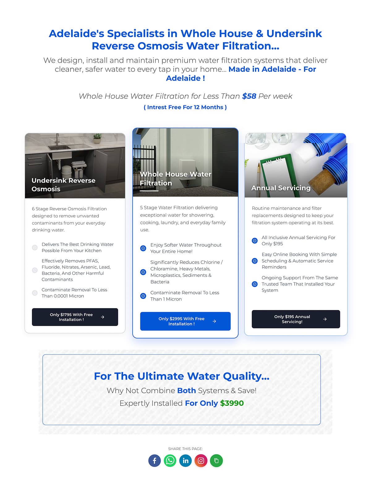 CT Filtration homepage hero image advertising undersink reverse osmosis systems
