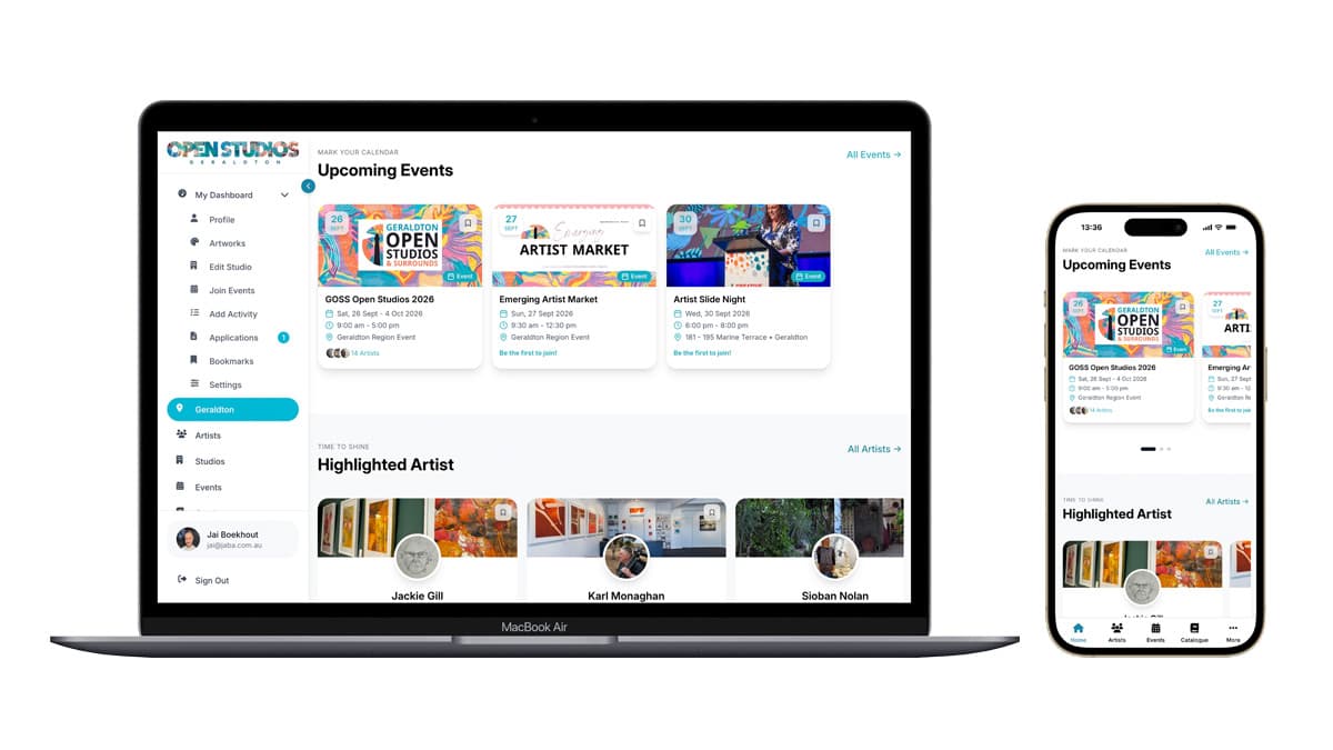 Designing 5 user roles into one nationwide arts events platform